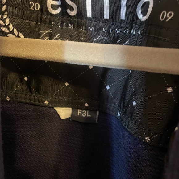 Tatami Estilo BJJ gi jacket and pants, navy and gold, size F3L, barely used - Picture 2 of 3